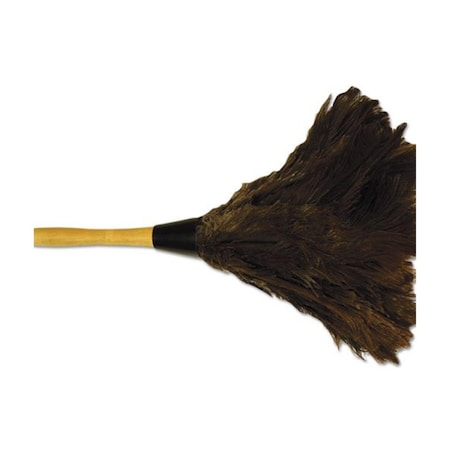 BWK Professional Ostrich Feather Duster With Wood Handle; Brown - 14 In.